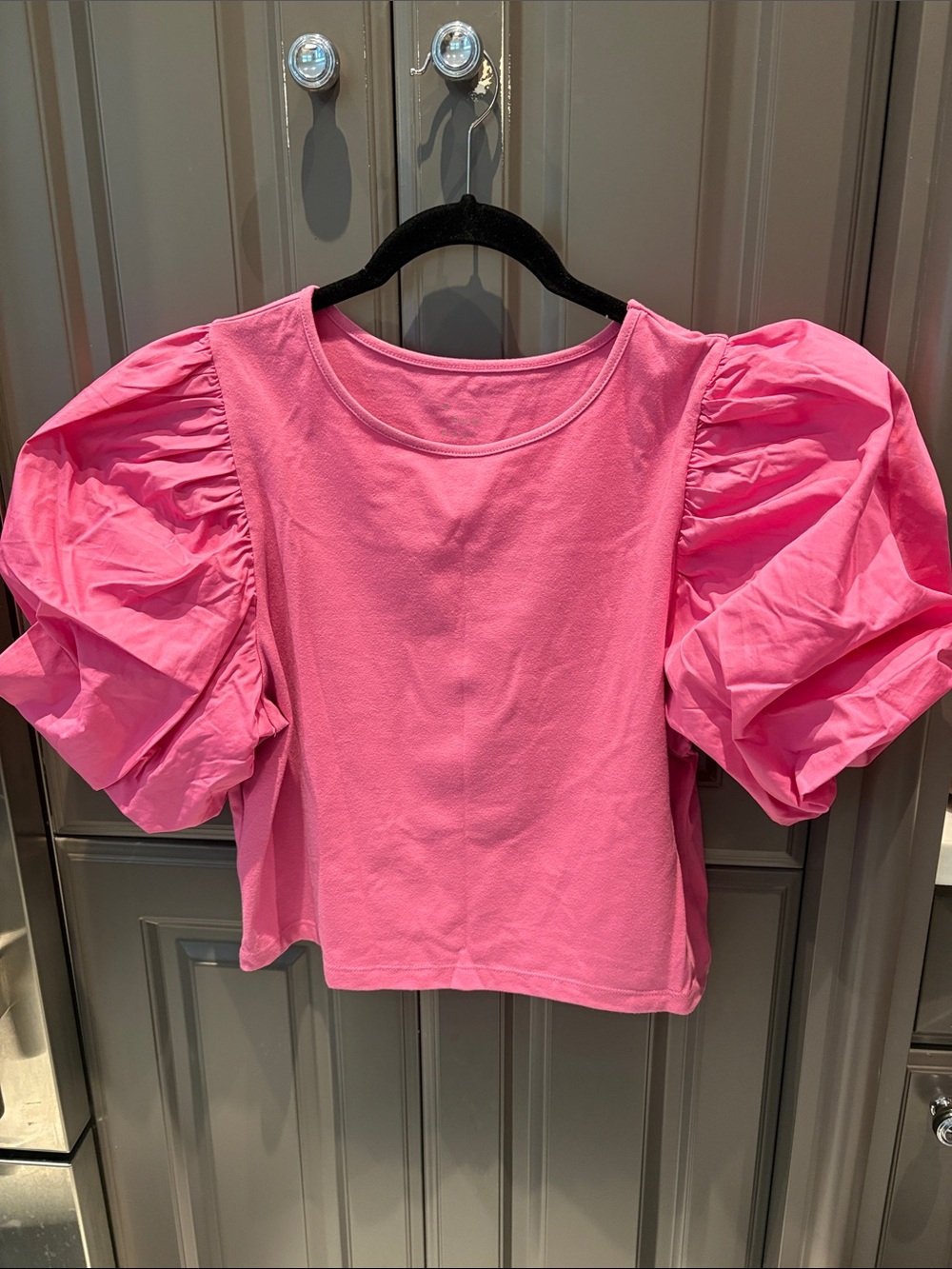 a new day Bright Pink Puff Sleeve Tee